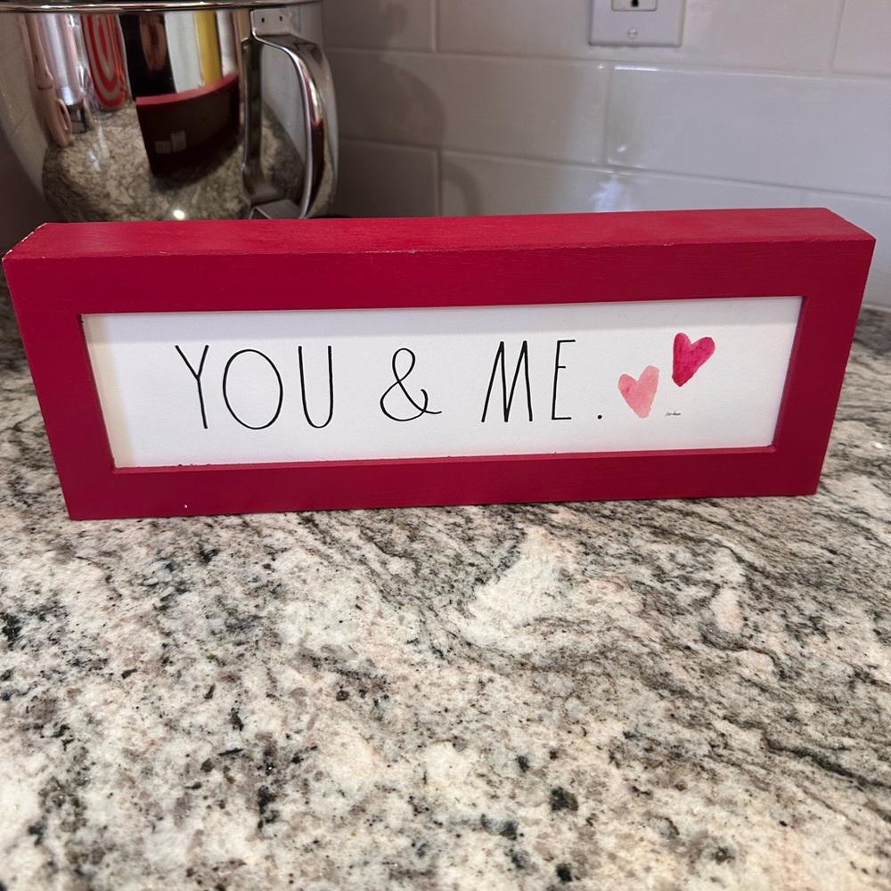 Rae Dunn Red and Pink Romantic Decor Accent
